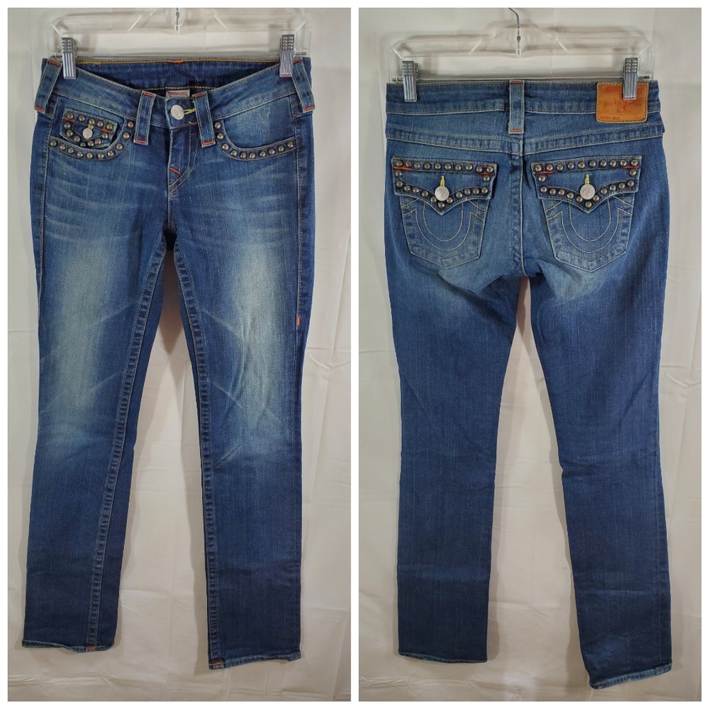 True Religion Billy Studded Boot Cut Jeans